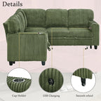 L-Shaped Sectional Couch with Storage and Pull Out Bed, Convertible Sofa Bed - Image 7