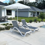 PURPLE LEAF Patio Chaise Lounge Chair Set Outside Aluminum Plastic Stackable - Image 3