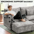 LEVELEVE 112.5" L-Shape Modular Sofa - Image 7