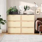 VINGLI Full Size Rattan Murphy Bed - Image 9