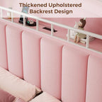 Full LED Bed Frame with Storage Headboard & 2 Storage Drawers, Princess Velvet - Image 7