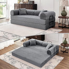 79'' Convertible Couch Bed, 5 in 1 Modular Floor Sofa, Folding Sleeper Couch by ZQRhome