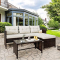 Vongrasig 3 Piece Patio Furniture Sets, All-Weather PE Wicker Outdoor Sofa by Vongrasig