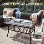 UPHA 6 Pieces Patio Furniture Sets, Wicker Outdoor Sofa Set - Image 7