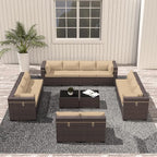 Outdoor Patio Furniture Set, 14 Pieces Outdoor Sectional Furniture Patio Sofa - Image 8
