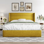 Allewie Queen Size Lift Up Storage Bed, Modern Wingback Headboard, Hydraulic - Image 7