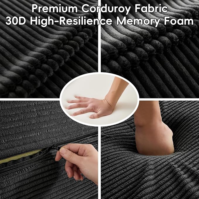78" Boneless Couch, 5-in-1 Convertible Sofa Bed Tri Folding Mattress - Image 5
