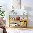 Hoctieon Gold Console Table, 3 Tier Entryway Table - Image 8