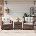 GarveeHome 3-Piece Outdoor Wicker Sofa Set, PE Rattan Patio Furniture by GarveeHome