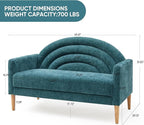 49" Small Loveseat Sofa for Small Spaces, Mid Century Modern Sofa, Linen - Image 2
