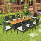 Tangkula 10 Piece Wicker Patio Dining Set, Outdoor Rattan Table & Chairs Set - Image 2