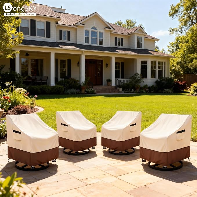 Patio Swivel Chair Cover 4 Pack, Waterproof Heavy Duty Patio Chair Covers - Image 5