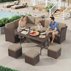LOUVIXA 7 Pieces Patio Furniture Set, Outdoor Patio Furniture, Wicker - Image 8