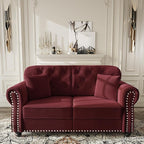KEIKI 63" Velvet Chesterfield Sofa - Image 3