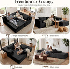 GRUSIGN 106" Oversized Sectional Boneless Sleeper Sofa Bed Couches - Image 7