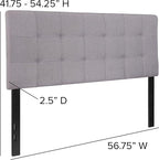 Flash Furniture Bedford Tufted Upholstered Full Size Headboard in Light Gray - Image 2