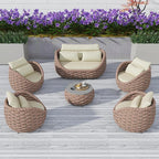 TWT 6-Piece Aluminum Patio Furniture Set, Olefin Rope Modern Outdoor by TWT