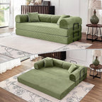 79'' Corduroy Sleeper Couch Bed, No Assembly Modular Floor Sofa by ZQRhome