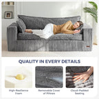 MAXYOYO 76" Bean Bag Sofa Couch, Loveseat Boneless Couch in a Box, Upholstered - Image 7