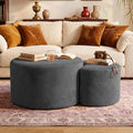 BSHOMGI Boneless Ottoman Nesting Coffee Table Set of 2, Corduroy Soft Foot Rest by BSHOMGI