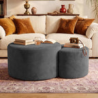 BSHOMGI Boneless Ottoman Nesting Coffee Table Set of 2, Corduroy Soft Foot Rest by BSHOMGI