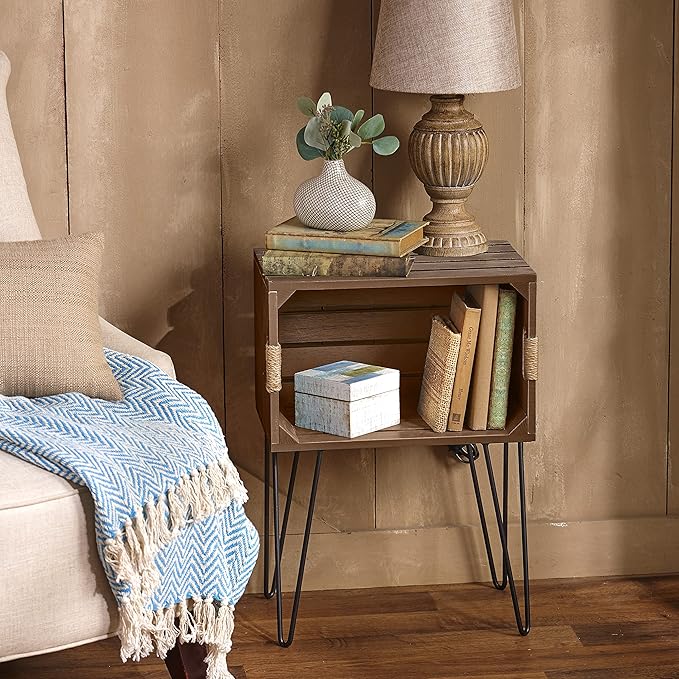 The Lakeside Collection Rustic Wooden Crate End Tables - Image 5
