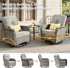 Outdoor Swivel Rocker Patio Chairs, 3 Piece Patio Furniture Set - Image 3