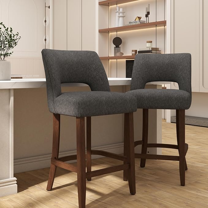 VKNOW Bar Stools Set of 2, Modern Counter Stools - Image 5
