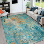 RELEANY Washable Area Rugs 6'x9' Non-Slip Modern Abstract Soft by RELEANY