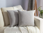 Stellhome Burlap Throw Pillow Covers Square Solid Linen Decorative Cushion by Stellhome
