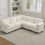 87'' V-Shaped Sectional Sofa Couch, 5-Seater Modular Couches by HATPPTO
