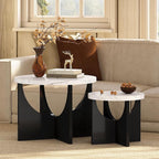 LIKIMIO Nesting Coffee Tables Set of 2, 23.6" Small Round Side Tables - Image 3