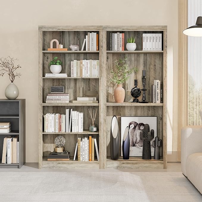 GarveeHome 71 in Tall Bookcase, Wooden Bookshelf - Image 7