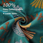 LUTBM King Throw Blanket for Bed 100% Cotton Boho Soft Rustic Quilt Birds and - Image 6