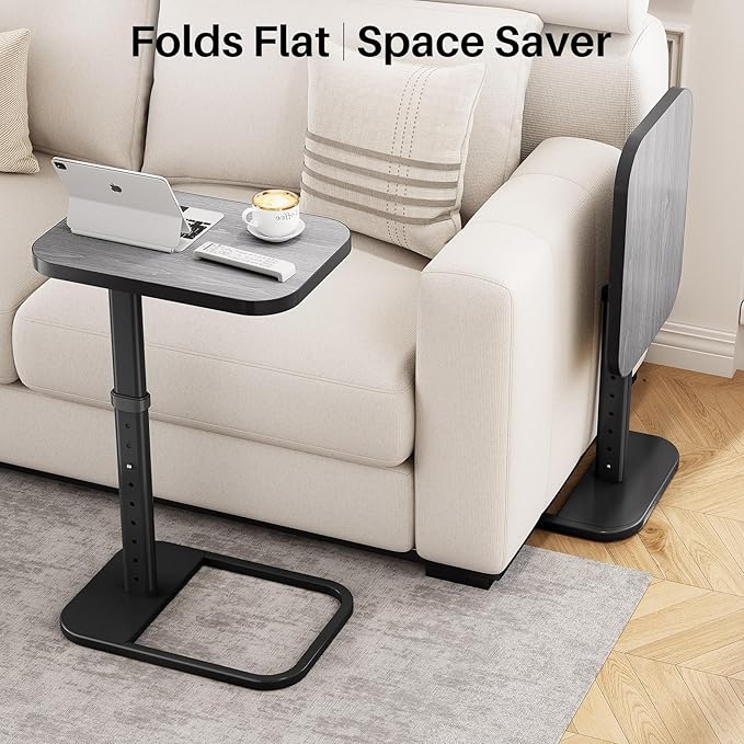 Kitstorack TV Tray Table, Adjustable Height & Rounded Metal Corners, Snack Table - Image 7