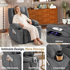 Rocker Recliner Chair with Massage and Heat, Nursery Rocking Chairs - Image 8