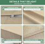 Summsun Outdoor Chair Cushions 19 x 19 Inch, Faux Linen Patio Furniture Cushions - Image 5