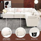 Ihanherry 114" V-Shaped Modern Sofa Modular Sectional Cloud Couch - Image 6