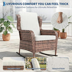 Patio Rocking Chair for Outdoor, Rattan Wicker Chair - Image 4