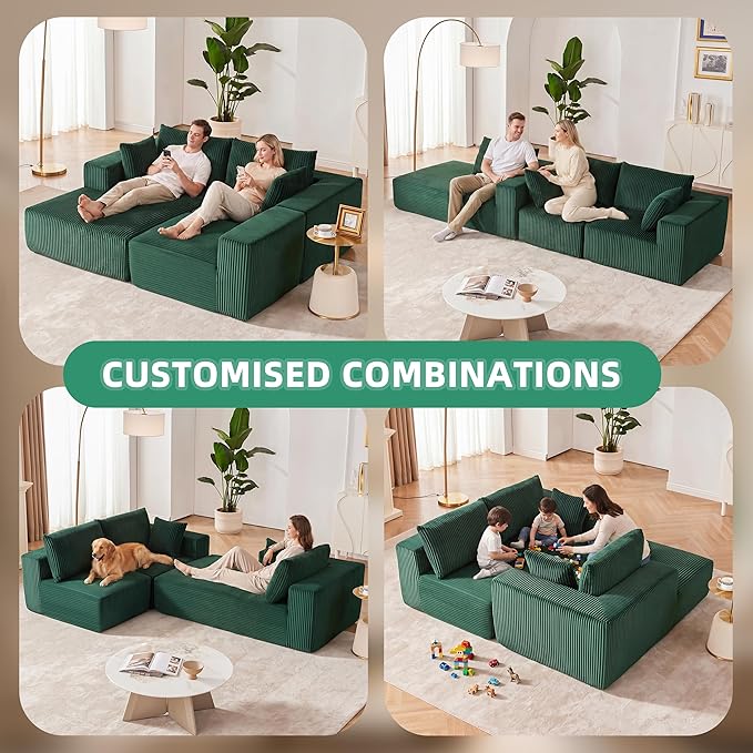 Weture 108” Modular Sectional Sofa, Cloud Sectional Couch - Image 4