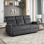 Lexicon Manual Reclining Sofa, Textured Microfiber Recliner Sofa, Wall Hugger by Lexicon
