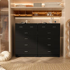 FJTJBSI Dresser with Power Outlets Wooden 6 Drawer Dresser with Large Organizer - Image 2