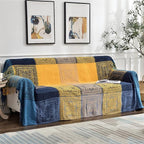 Bohemian Throw Blanket for Couch，Colorful Chenille Tassels Boho Woven Hippie - Image 7