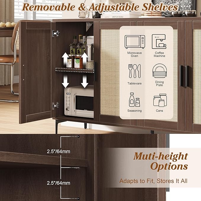 JASIWAY Buffet Cabinet with Storage, Modern Coffee Bar Cabinet Console Table - Image 3