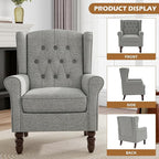 Mid-Century Modern 2-Piece Wingback Chair Set - Image 3