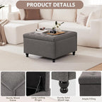 Weture 30 Inch Large Square Storage Ottoman Coffee Table, Oversized Square - Image 5
