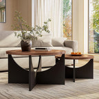 LIKIMIO Nesting Coffee Tables Set of 2, 31.5" Round Side Tables - Image 7