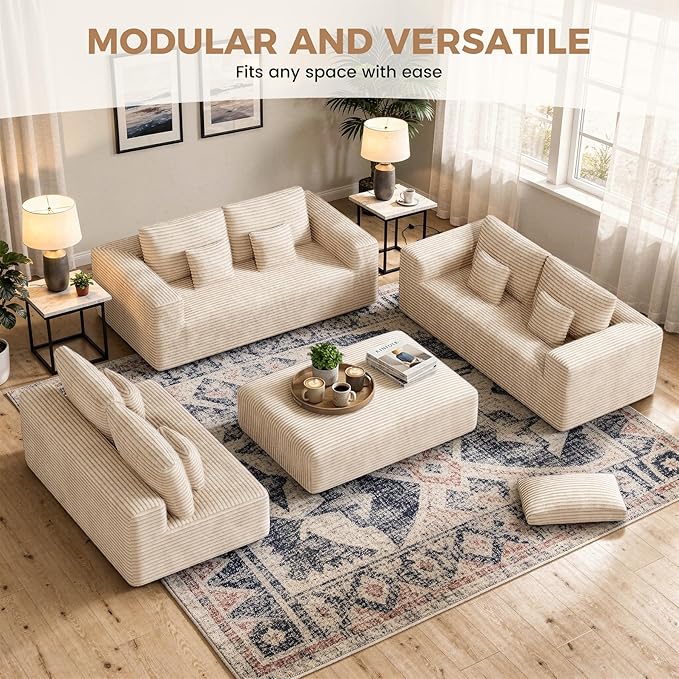 Luxanimarion 80'' Modern Cloud Loveseat Sofa, No Assembly Required Deep Seat - Image 7
