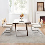 Zesthouse Natural Rattan Dining Chairs Set of 6, Mid Century Cane Dining Room - Image 5