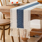 FEXIA Boho Blue Table Runner 60 Inches Long - Image 4
